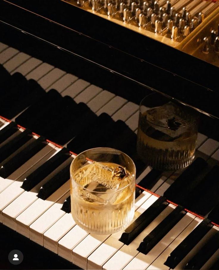 Piano keys in whiskey-toned light